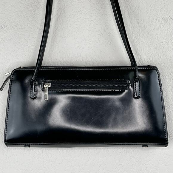 Colorblock Black Red Tan Faux Leather Shoulder Bag Handbag Purse Small - Picture 7 of 14